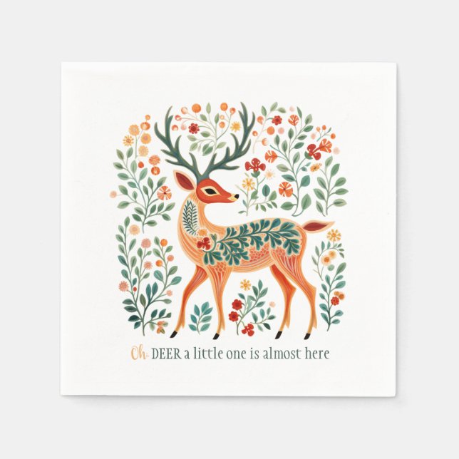 Winter Baby Shower Christmas Holiday Napkin (Front)