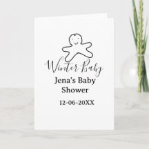 Winter baby shower cookie black scribble hand-draw