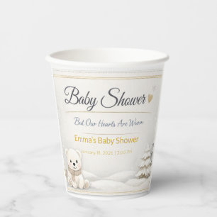 Winter Baby Shower Cups Cosy Teddy Bear Décor