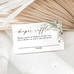 Winter Baby Shower Diaper Raffle Card