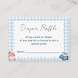 Winter Baby Shower Diaper Raffle Enclosure Card