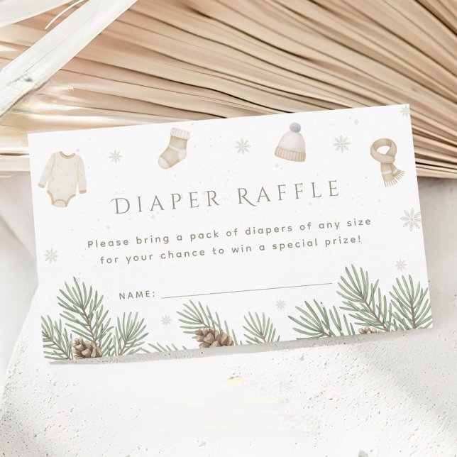 Winter Baby Shower Diaper Raffle Enclosure Card (Creator Uploaded)