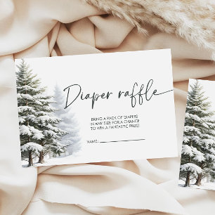 Winter Baby Shower Diaper Raffle Enclosure Card