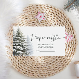 Winter Baby Shower Diaper Raffle Ticket Enclosure Card