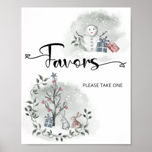 Winter baby shower Favors Poster