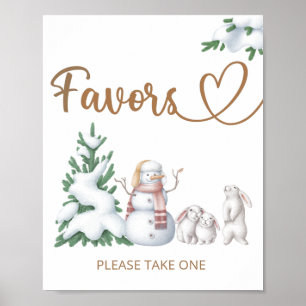 Winter baby shower Favours sign