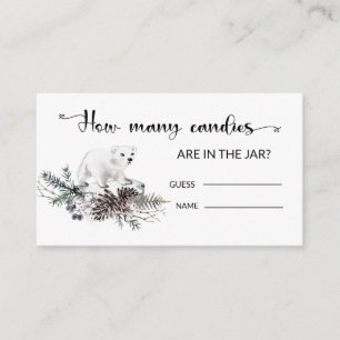 Winter Baby Shower Guess How Many Candies Enclosur Enclosure Card