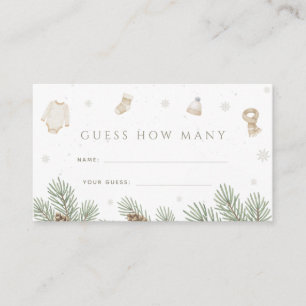 Winter Baby Shower Guess How Many  Enclosure Card