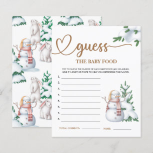 Winter Baby Shower Guess the Baby Food Cames