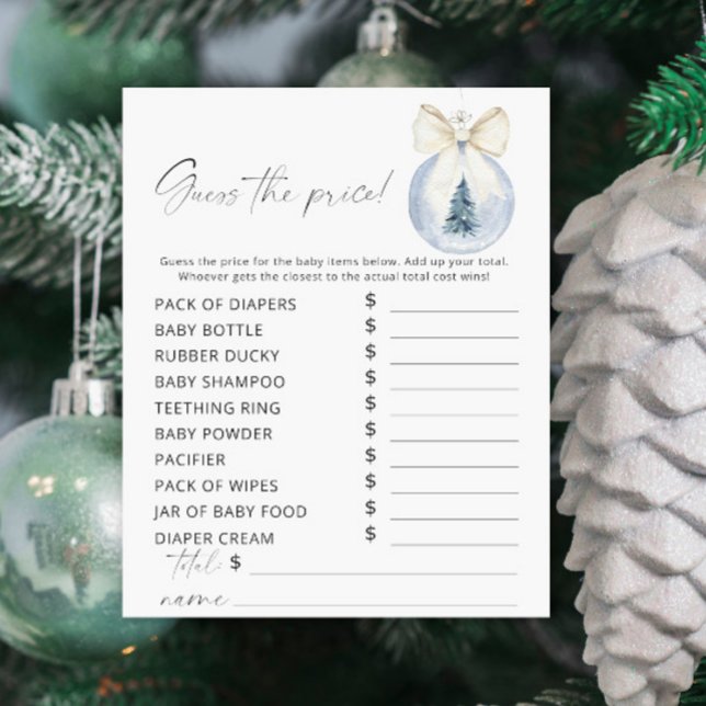 Winter baby shower Guess the price Game (Creator Uploaded)