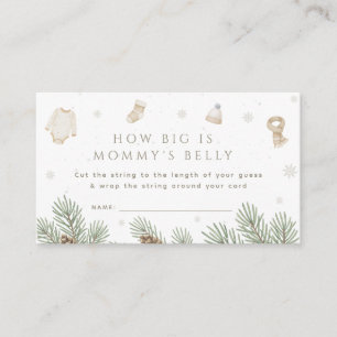 Winter Baby Shower How Big is Her Belly Game Enclosure Card