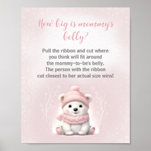 Winter Baby Shower How Big Is Mummy's Belly Game Poster