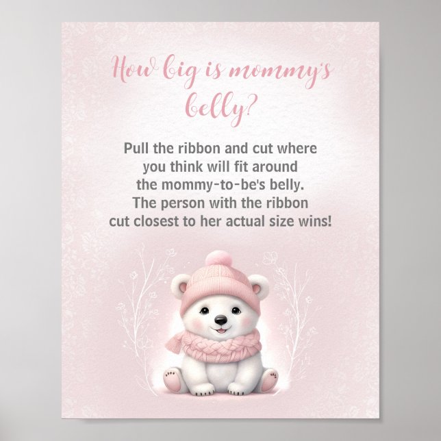 Winter Baby Shower How Big Is Mummy's Belly Game Poster (Front)
