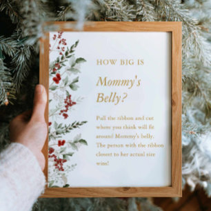 Winter Baby Shower How big is Mummy's Belly Sign
