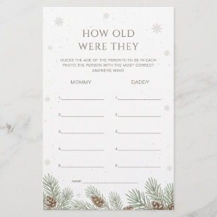 Winter Baby Shower How Old Were They Game