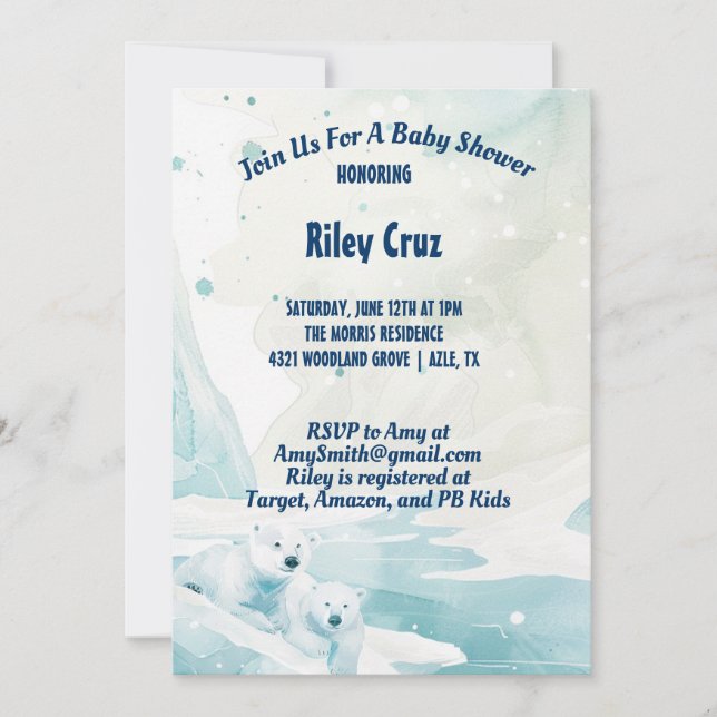 Winter Baby Shower Invitation (Front)