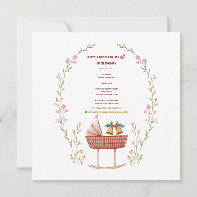  Winter Baby Shower Invitation - A Little Bundle  (Front)