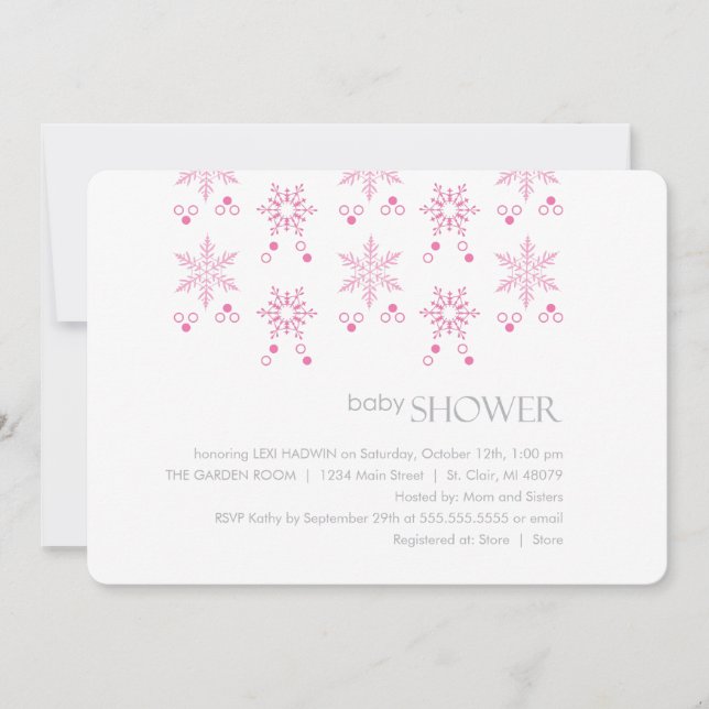 Winter Baby Shower Invitation  |  Girl (Front)