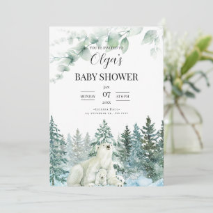Winter baby shower invitation Mama Bear Baby Showe