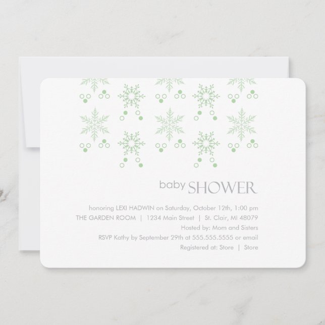 Winter Baby Shower Invitation  |  Neutral (Front)