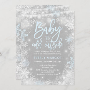 Winter Baby Shower Invitation Rustic Winter Shower
