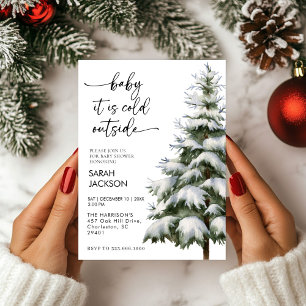 Winter Baby Shower Invitation set, baby it's cold