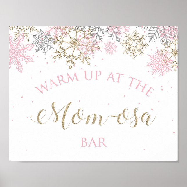 Winter Baby Shower Mum-Osa Sign (Front)