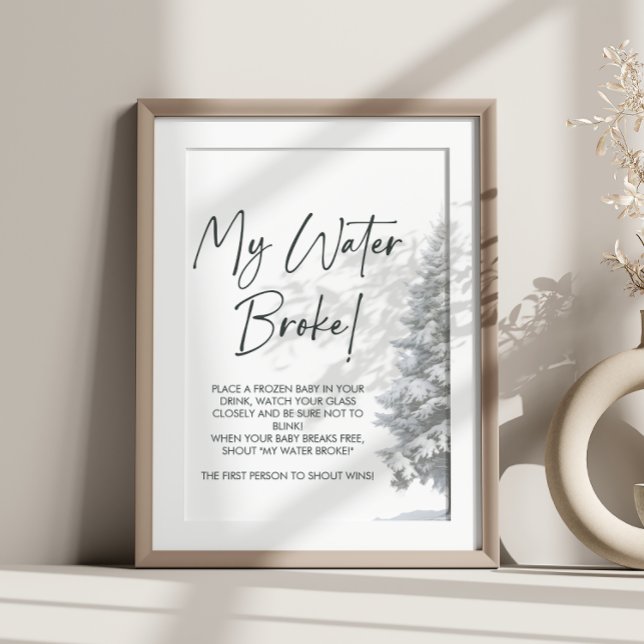 Winter Baby Shower My Water Broke Game Sign (Creator Uploaded)