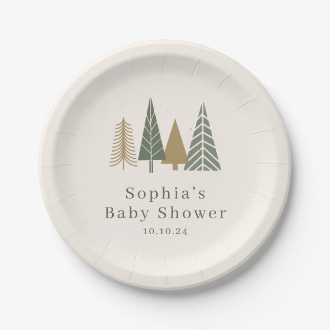 Winter Baby Shower  Paper Plate (Front)