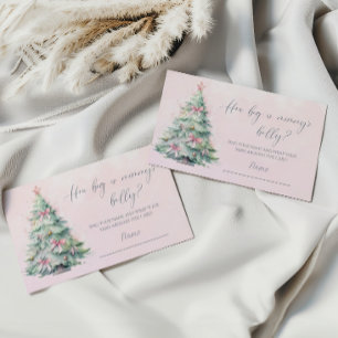 Winter baby shower pink how big is mummy's belly enclosure card