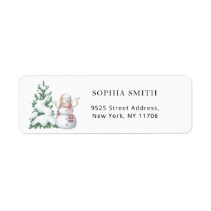 Winter baby shower return address label