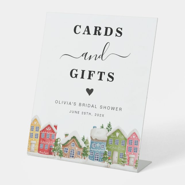 Winter Baby Shower snowy cards and gifts Sign (Front)