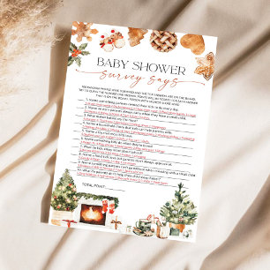 Winter Baby Shower Survey Says Game Card