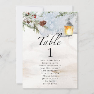 Winter Baby Shower Table Number and Guest Names