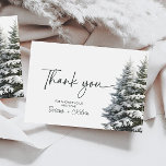 Winter Baby Shower Thank You Card<br><div class="desc">Thank your guests with warmth and charm using these Winter Baby Shower Thank You Cards. Featuring a "Baby It's Cold Outside" theme, they're perfect for expressing gratitude for the love and gifts you received during your winter wonderland baby shower. The design, with pine trees and snowy mountains, captures the essence...</div>