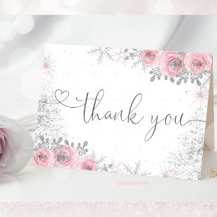 Winter Baby shower Thank You Card