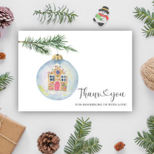Winter baby shower thank you  card