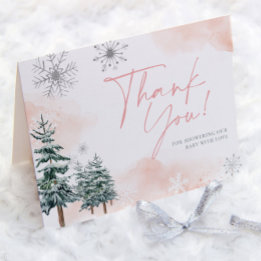 Winter Baby Shower Thank You Cards