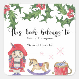 Winter Baby Shower - this book belongs to Square Sticker