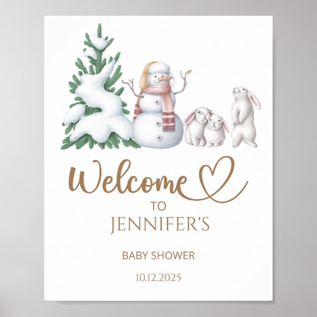 Winter baby shower welcome poster (Front)