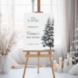 Winter Baby Shower Welcome Sign | Baby It's Cold<br><div class="desc">Step into a world of snowy enchantment with this "Baby It's Cold Outside" winter baby shower welcome sign. Set the tone for your cosy celebration amidst a pine tree forest. Embrace the magic of the season with this charming welcome sign,  perfect for your winter wonderland baby shower.</div>