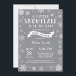Winter Baby Shower White and Grey Snowflake Invitation<br><div class="desc">Winter Baby Shower invitation. White and Grey Snowflake. Boy or Girl Baby Shower Invitation. Winter Holiday Baby Shower Invite. White and Grey Snowflakes. Grey Background. For further customisation,  please click the "Customise it" button and use our design tool to modify this template.</div>