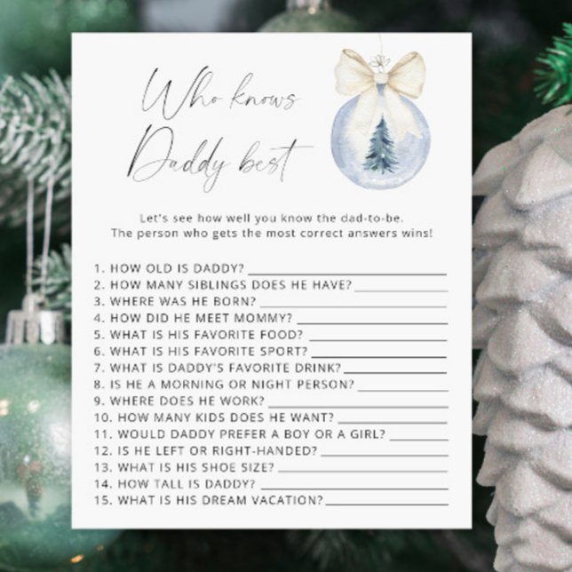 Winter baby shower Who knows daddy best game (Creator Uploaded)