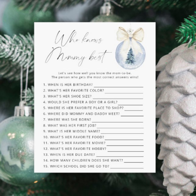 Winter baby shower Who knows mummy best (Creator Uploaded)