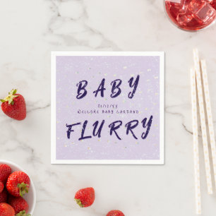 Winter Baby Sprinkle Purple Snow Flurry Napkin