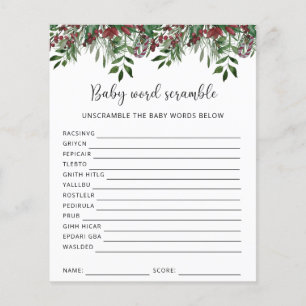 Winter Baby Word Scramble   Baby Shower Game