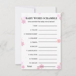 Winter Baby word scramble baby shower game
