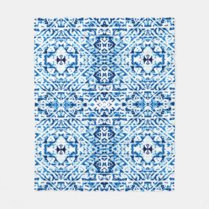 Winter Background. Watercolor Hand Painted Blue In Fleece Blanket