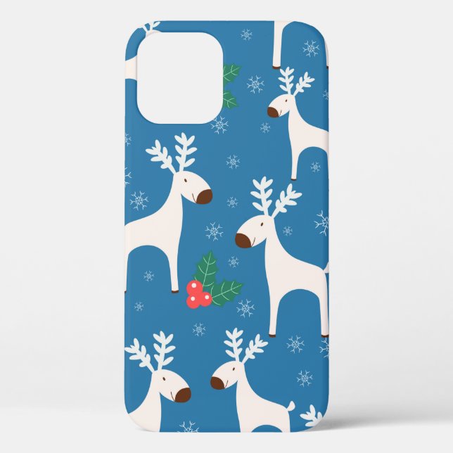 Winter background with deers ( seamless pattern)an Case-Mate iPhone case (Back)