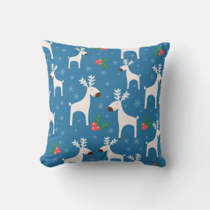 Winter background with deers ( seamless pattern)an cushion